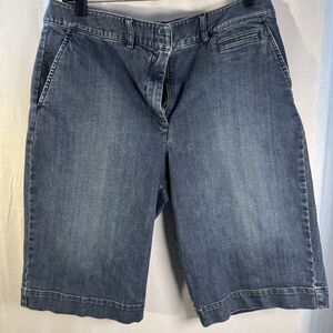 Talbots Women’s Size 14 Stretch Denim Jean Short Blue Mid Length Casual Vacation